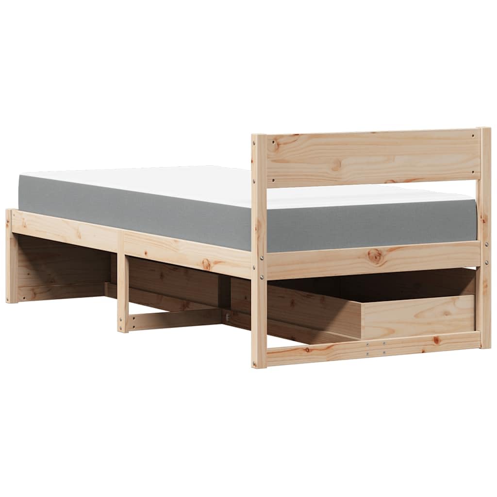 Łóżko pojedyncze 90 x 200 cm z materacem sprężynowym i szufladami