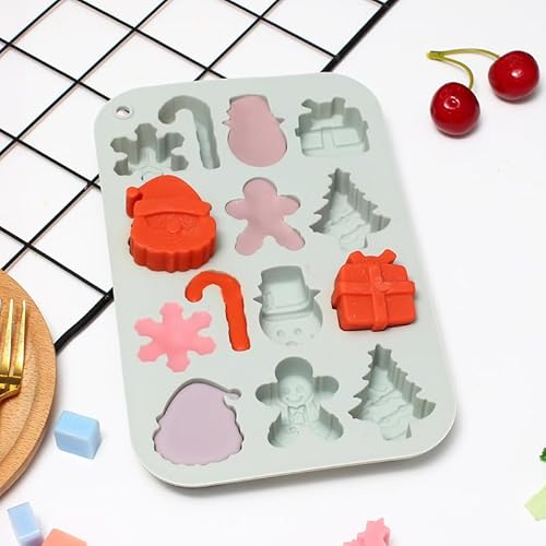 Cosermart 231006 Christmas Chocolate Molds 3Pcs Silicone Candy Molds Santa Claus Cane Christmas Tree Gingerbread Molds For Ice Cube Jelly Crayon Gummy Cupcake Decoration thumb #3