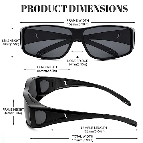 Image of Polarized Sunglasses Fit Over Glasses for Men Women | Wrap Around Sun Glasses for Driving Fishing UV400 Protection