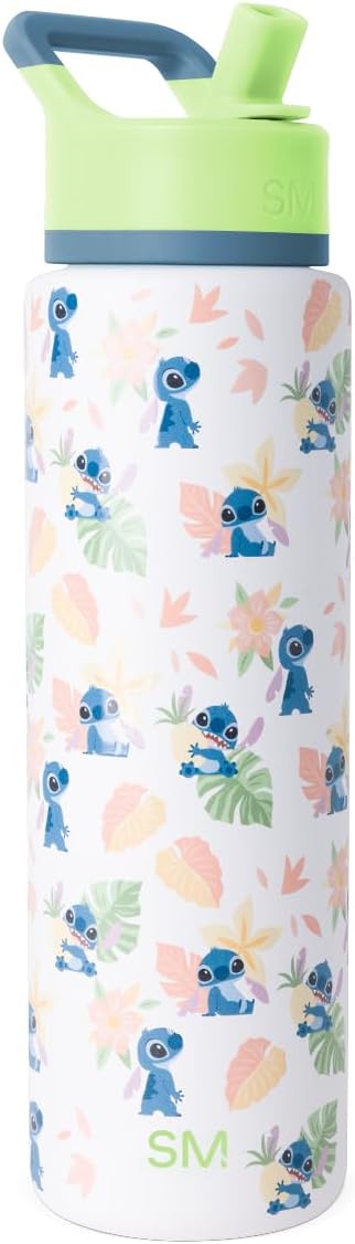 Simple Modern Summit Water Bottle with Straw Lid | Disney Stitch 30oz Leak Proof Stainless Steel Insulated Cup | Gifts for Her Him | Stitch Paradise