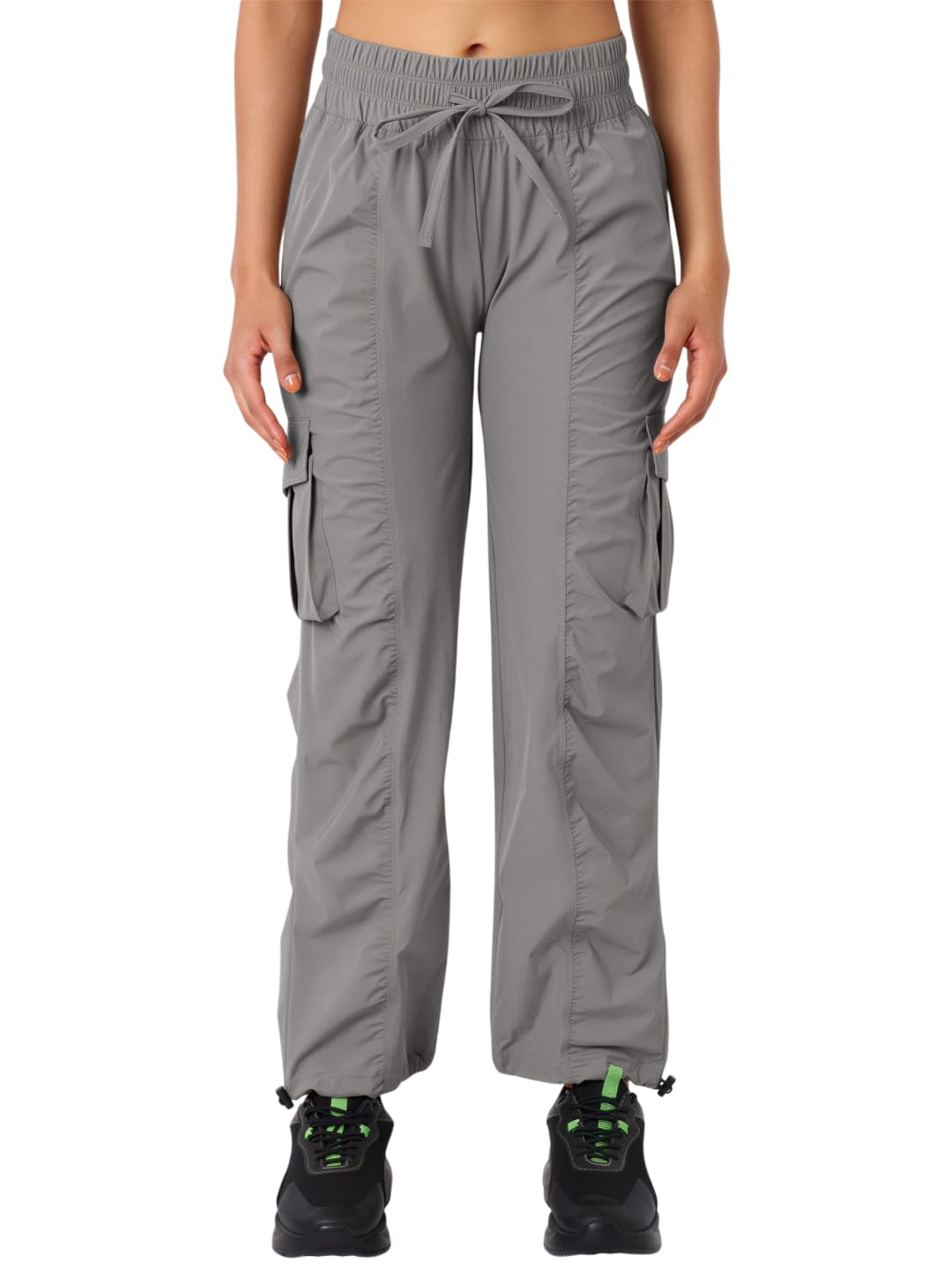 lovable sport Women Polyester Blended 6 Pockets Track Pant-Pace Breaker Cargo Pant-Light Grey (Size-S to 2XL)-picture-25