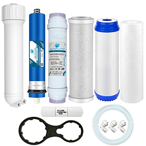Image of Shapure Ro Service Kit with 80 GPD Membrane and Filter kit | Membrane Housing, CTO, GAC, PP Spun and Post Carbon Filters for Undersink All Type RO Water Purifiers