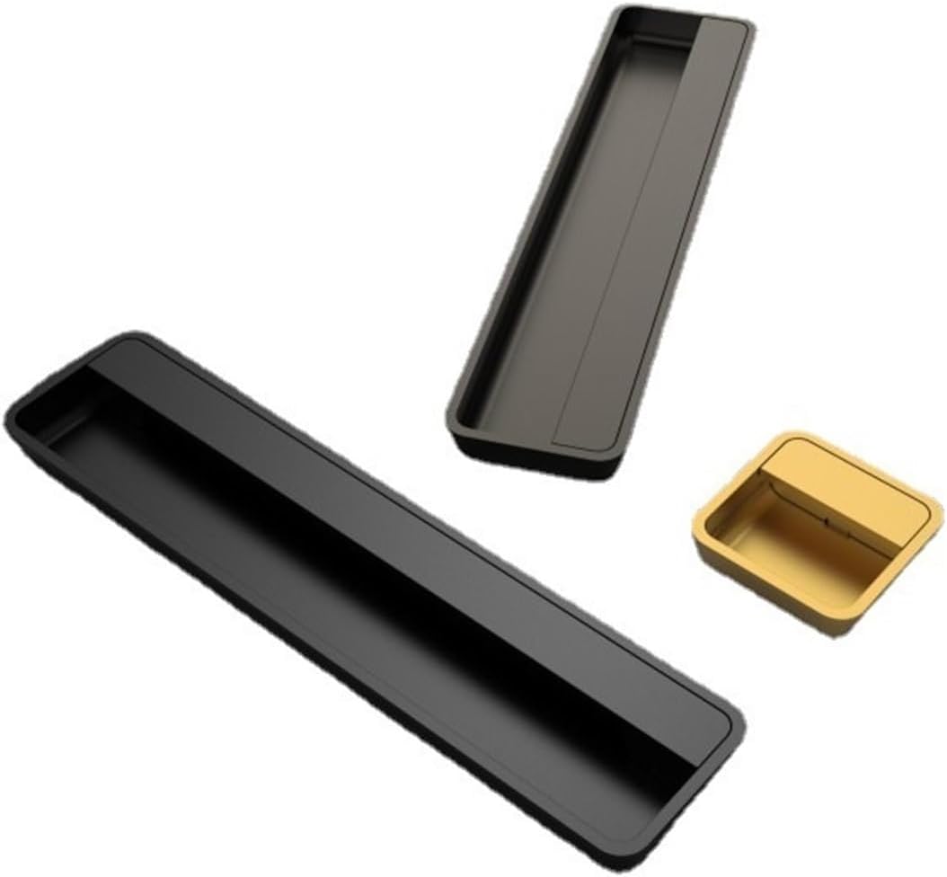 SIBBLE Matt Black Tatami Embedded Invisible Handle Gold Cabinet Door Drawer Sliding Door Wardrobe Embedded Hidden Button Handle (Size : 64925 Dumb Gold 192)