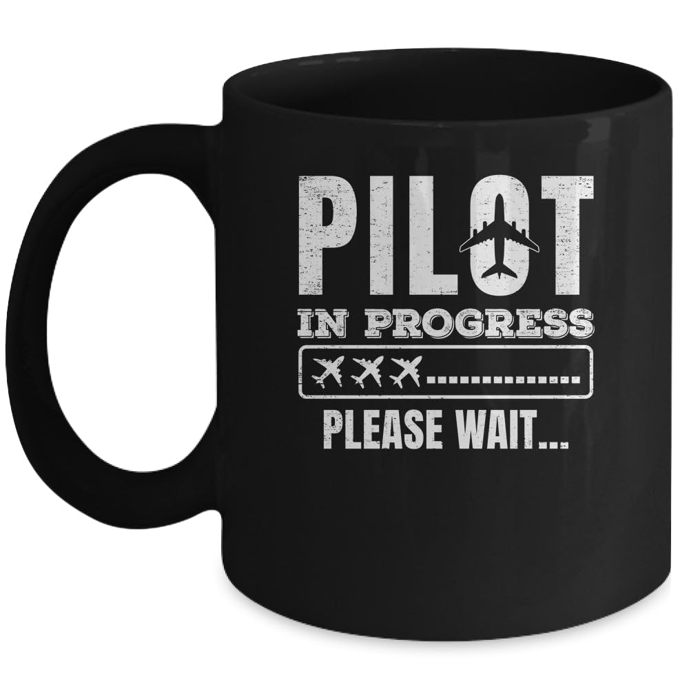 SKY DOT Pilot in Progress Airline Pilot Aviation Aircraft Lover Tea/Coffee Mug 11oz Tea/Coffee Mug Black