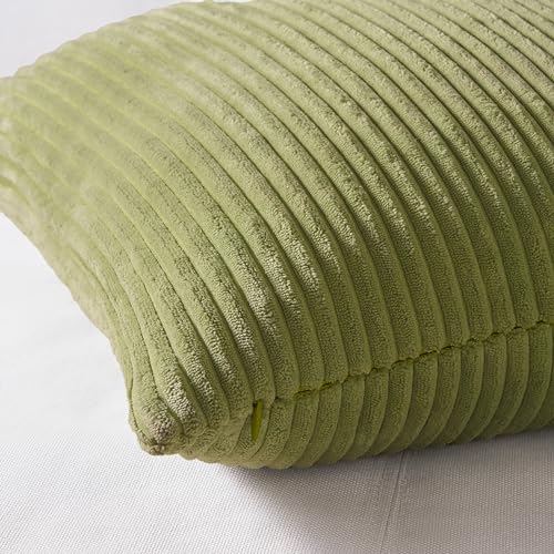 Image of Topfinel Euro Shams Decorative Throw Pillow Covers 26x26 Inch Set of 4,Oversized Large Cushion Cases for Couch Sofa,Living Room,Corduroy Yellow Green Summer Home Decor