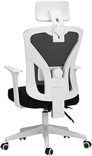 Silla ergonómica de la Oficina Altura giratoria Ajustable con la Ayuda Lumbar Silla de la computadora LI Jing Shop (Color : Blanco)
