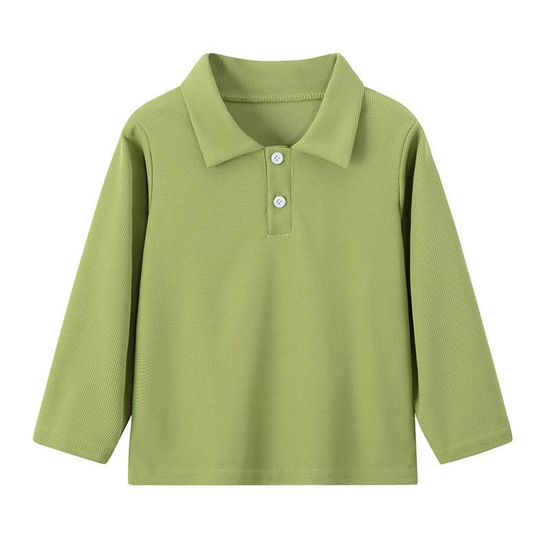 Xiaojmake Toddler Kids Waffle Long Sleeve Polo Shirts for Golf Tennis Boys Girls Casual Activewear School Uniform Shirt 2-11Y