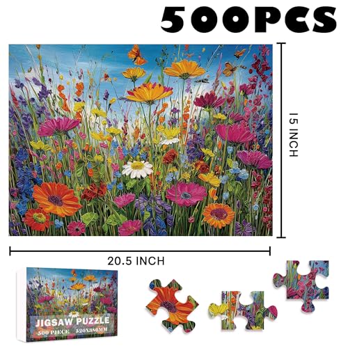 Floral para Adultos Rompecabezas de 500 Piezas, Juego Desafiante Decoración para el Hogar miniatura 2