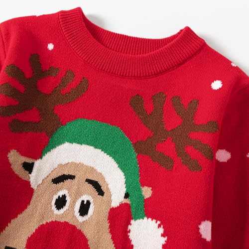 Image of Girl Ugly Christmas Sweater - Boy Double Layer Knitted Reindeer Holiday Xmas Pullover Sweater Kids 2-9 Years Old