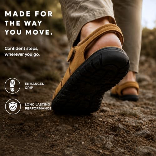 Image of Men's Toe Closed Fisherman Sandals with Memory Foam