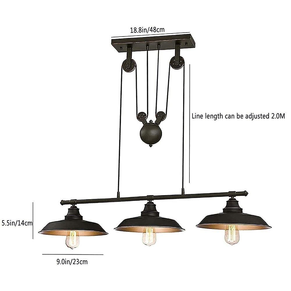 Arañas, Candelabros Domésticos, Luz Colgante, Arte de Hierro Colgando Loft Polea Diseño Levantamiento Suspensión Vintage Industrial Colgante