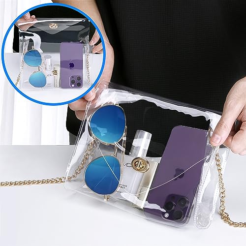 Image of HAOGUAGUA Clear Purse for Women, Clear Bag Stadium Approved, See Through Clear Handbag for Concerts Sports Events