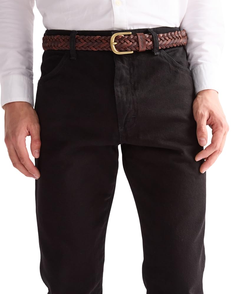Wrangler Men's Braided Belt, Brown, 105