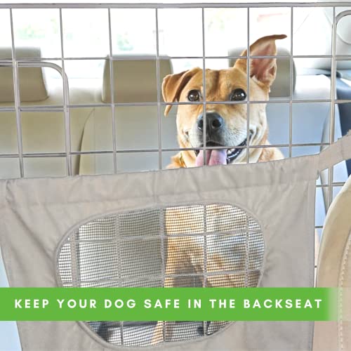 COLETA Barreira de carro para cães SUVs e veículos (bege) ajustável grande com malha de proteção bôn