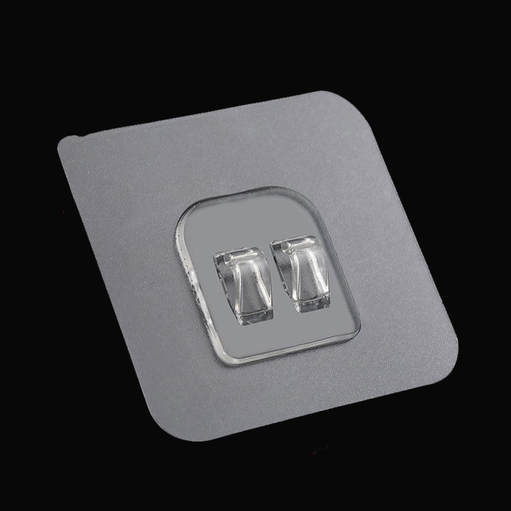 NevStp 10PCS Transparent Hanging Shelf Hooks Wall Storage Rack Fixing Patch Strong Self-Adhesive Snap for Kitchen Bathroom Gadgets,10 Pieces 6X6CM