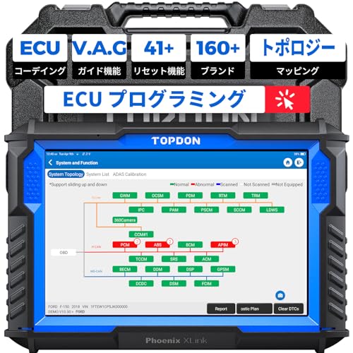 TOPDON Phoenix XLink OBD2 ff@ ECUvO~O ICECUR[fBO g|W[}bsO 41ꃊZbg@\ ANeBueXg KCh@\ CAN FD/DoIP 2NԂ̖Abvf[g
