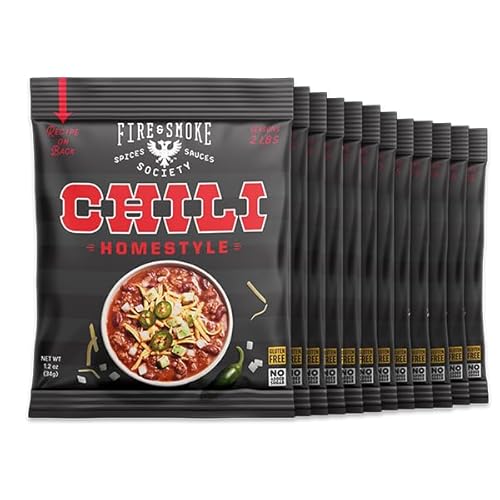 Fire & Smoke Society Homestyle Chili Mix | Chili Seasoning Packets | 1.2 oz (12-Pack)