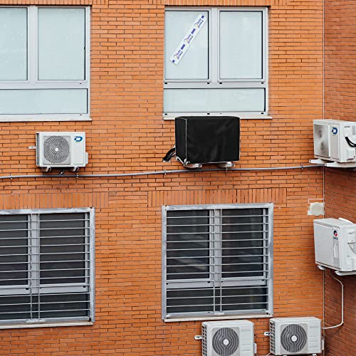 Housse de protection pour climatiseur Outdoor, imperméable et crème solaire, protège le climatiseur à l'extérieur contre les dommages des éléments naturels (80 x 28 x 54 cm) (S, noir) - Image 7