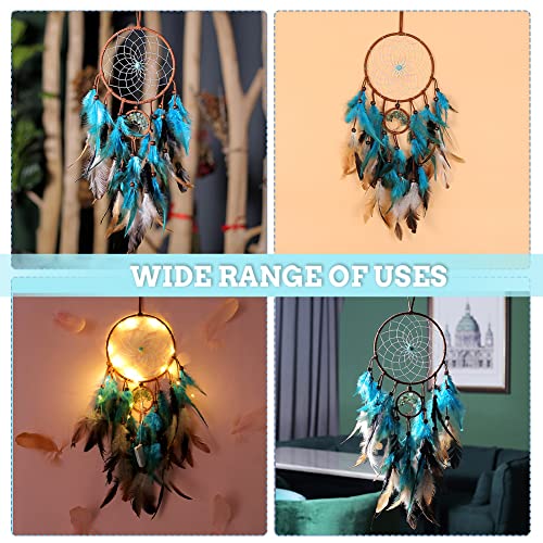 Dream Catcher, Blue Tree of Life with Feathers Dreamcatcher Wall Decor Indians Traditional Circular Net Hanging Decor for Home, Bedroom(Blue) - Image 6