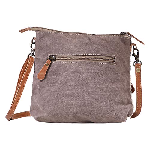 Myra Bag Gloss Upcycled Canvas & Cowhide Leather Crossbody Bag S-16173
