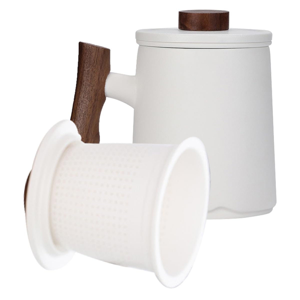 Tasse en céramique blanche 360ml INOOMP avec filtre intégré pour infusion