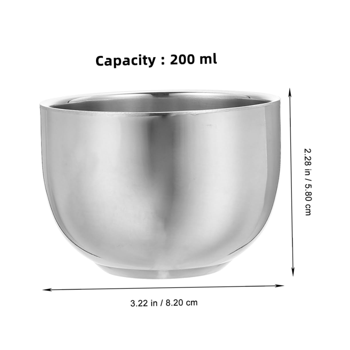 NOLITOY 2pc Shaving Soap Bowl 200ml Double Layer Stainless Steel Shaving Lather Bowl for Men Shave Bowl and St