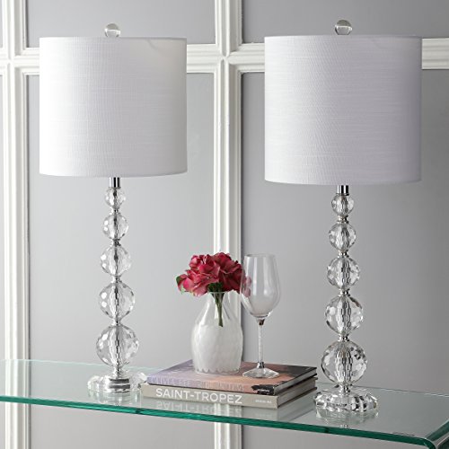 Jonathan Y JYL5002A-SET2 Nala 28.5 Inch Crystal Led Table Lamp Transitional Glam Bedside Desk Nightstand Lamp For Bedroom Living Room Office College Bookcase Led Bulbs Included, Clear/Chrome thumb #6
