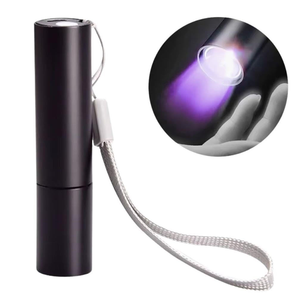 SANEC Mini Cep Boy USB İle Şarj Olan Oje Kurutucu Sahte Para Kontol LED UV Mor Işık El Feneri