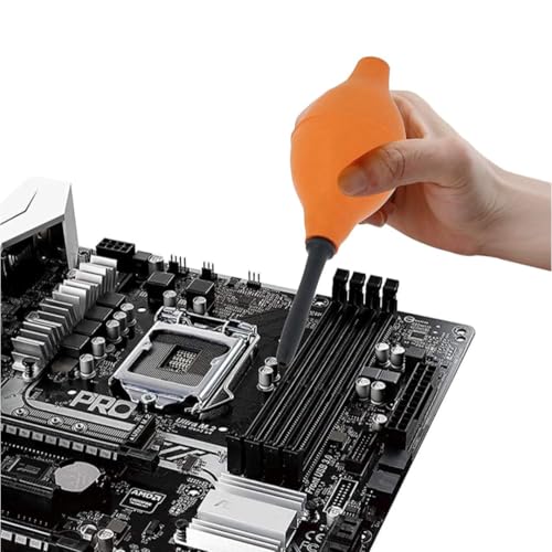 Image of Rubber Air Blower Dust Cleaner, Orange, Smooth Rubber, Easy to Press, for Camera, Keyboard, and Electronics
