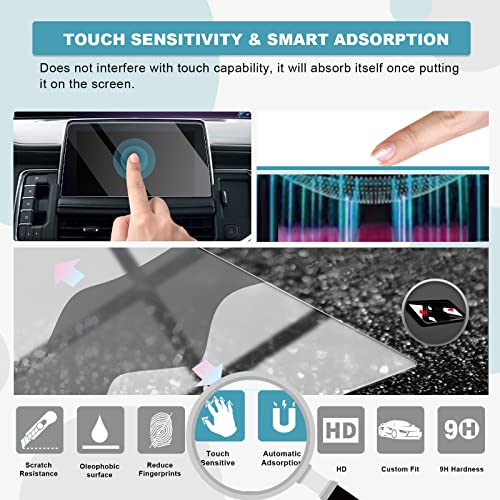 Image of CDEFG Glass Screen Protector for 2021 2022 2023 2024 Tahoe Suburban Yukon 10.2 Inch: Car Navigation Display Touch Screen Protector for 2021 2022 2023 2024 Tahoe Suburban Yukon Tempered Glass HD Anti