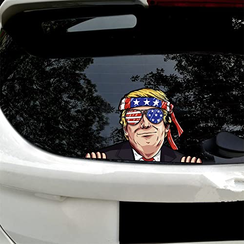 Iprokiu Z10000385 Trump Car Sticker Waterproof Vinyl Peeking Decal For Car Window Bumper Trump 2024 Sticker Vehicle Truck Laptop Wall Car Decor Funny Trump Decal thumb #4