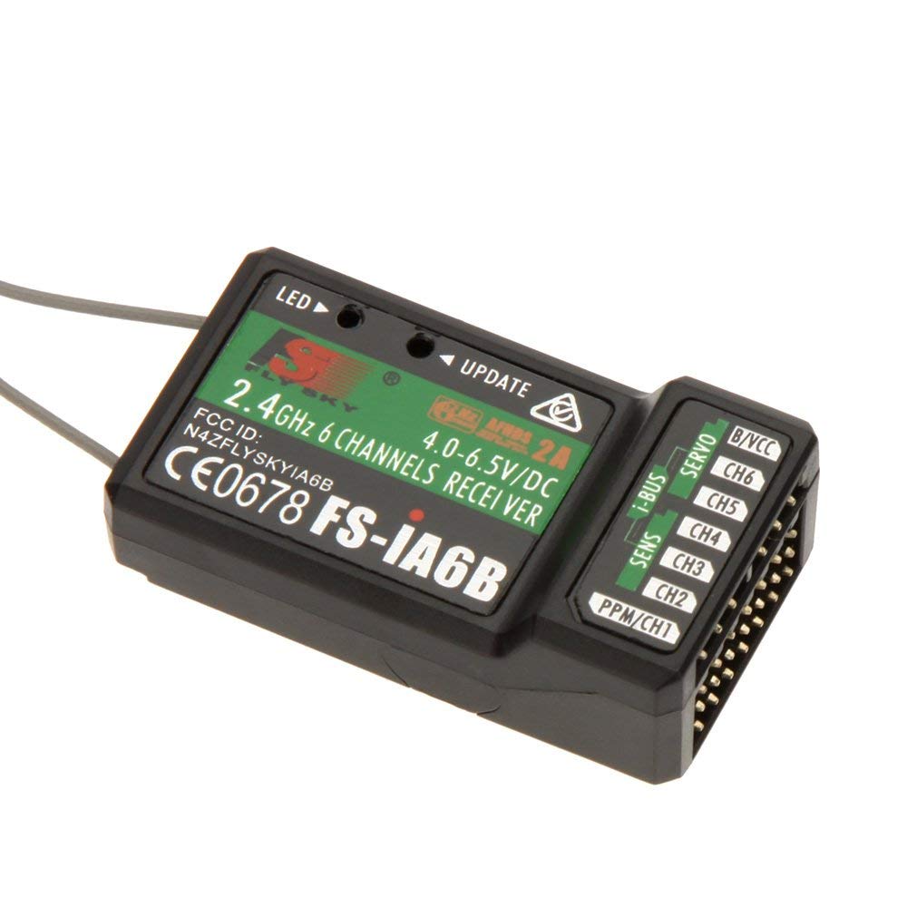 Salida PPM de Receptor de 6 Canales, con transmisor Flysky i4 i6 i10 Compatible con Puerto iBus, para Control Remoto 2.4G Flysky FS-iA6B