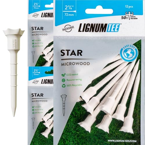 Tees de golf LIGNUM en microbois de 72 mm pour vos parcours réguliers