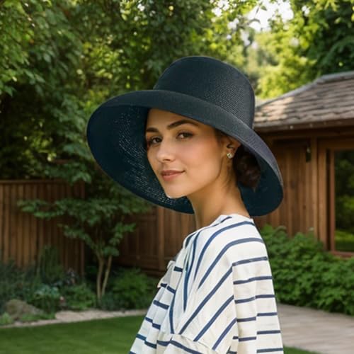 Wide Brim Woven Casual Sun Hat Summer Beach Headwear Breathable Foldable Sun Protection Holiday Straw Bucket Hat2
