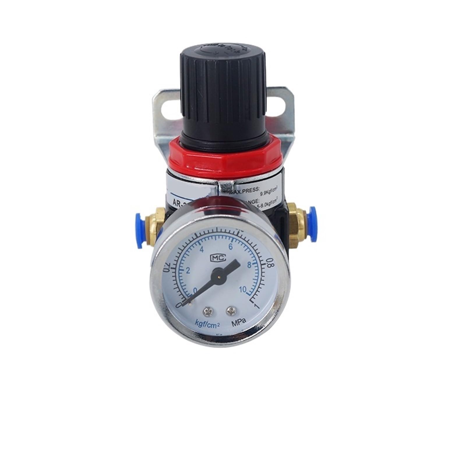 AR2000 G1/4 Mini Air Pressure Regulator Adjustable Pneumatic Reducing Valve with Gauge for Compressor AR1500 BR3000 BR4000 10bar(AR2000-6MM)