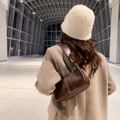 Adjustable Strap Crossbody Sling Bag PU Tote Handbag Women Retro Shoulder Bag Studded Decor Underarm Satchel Bag Girl Stylish4