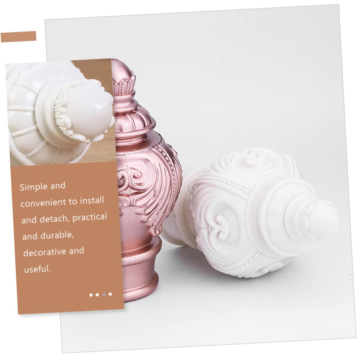 Gardinenstangen Endkappen 10 Stück aus Kunststoff, Weiß