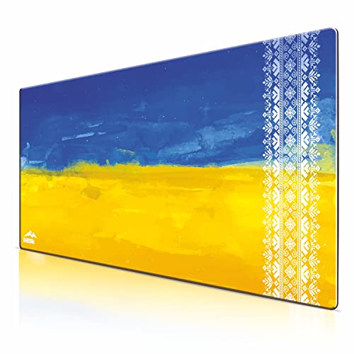 AXEMAT, Grand tapis de souris de jeu, tapis de bureau XXL, tapis de souris de bureau, tapis de clavier de jeu, tapis de souris géant, Ukraine, tapis de souris de qualité supérieure.