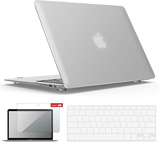 IBENZER Compatible with Old Version MacBook Air 13 Inch Case (2010-2017 Release). Models: A1466 A1369, Plastic Hard Shell Case&Keyboard Cover&Screen Film for Mac Air 13, Frost Clear, CA-MA13-CL+2