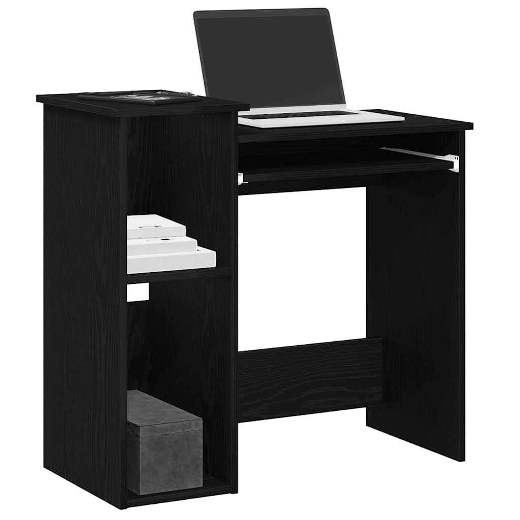 Scrivania con ripiani, in legno, 84 x 40 x 78 cm, versatile tavolo da ufficio per PC con vano portaoggetti, ripiano per laptop e monitor, home office e gaming, piano di lavoro ergonomico