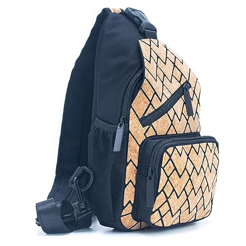 Cork Sling Bag Chest Shoulder Backpack Crossbody Bags for Men Messenger bag Eco Friendly gift Sustainable Vegan Lightweight2