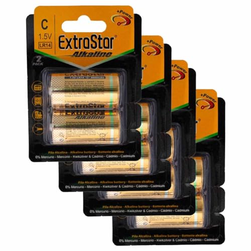 Pila Batteria LR14 1,5V 8000mAh, Pile Alcalina Torcia C, Compatibile Con Duracell MN1400 (8)