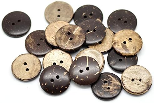 AKOAK 100 Pieces Natural Coconut Shell Two-Holes Buttons Sewing Accessories Decorative Buttons (18mm)