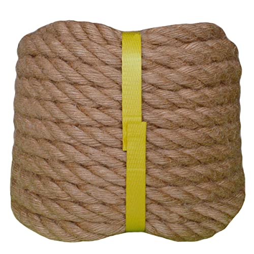 Yuzenet Twisted Manila Rope Jute Rope (3/4 In X 50 Ft) Natural Thick Hemp Rope For Crafts thumb #1