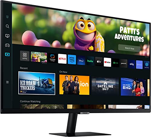 Image of Samsung 27-inch(68.58cm) M5 FHD Smart Monitor, Mouse & Keyboard Control, Smart TV apps, IoT Hub, Office 365, Apple Airplay, Dex, Speakers, Remote, Bluetooth (LS27CM500EWXXL, Black)