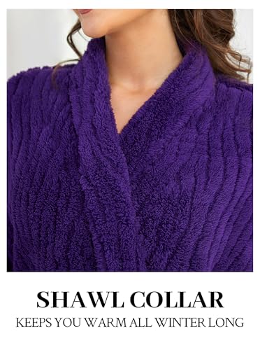 Image of Women Long Plush Fleece Bath Robe