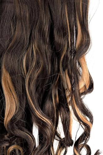 Image of Artifice 5 Clips 24 INCH Curly Wavy Hair Extensions for Women Natural Soft Clip on Extensions Synthetic Thick Hairs for Any Event for Girls Hair Extension Black with Blonde Mix