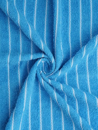 Image of Welspun 100% Cotton Large (70 Cm X 150 Cm) | 250 GSM Dobby Solid Bath Towel (Royal Blue)- 2-in-1
