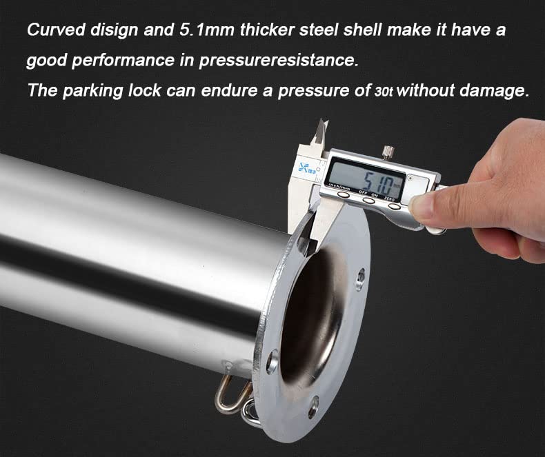 CUTPOIY Bollard Post,2 PCS Parking Barrier with Chain and Expansion Bolts,Stainless Steel Bollard Post for Parking Spaces,forecourts,Construction Sites,Block Off Areas (76x800mm)