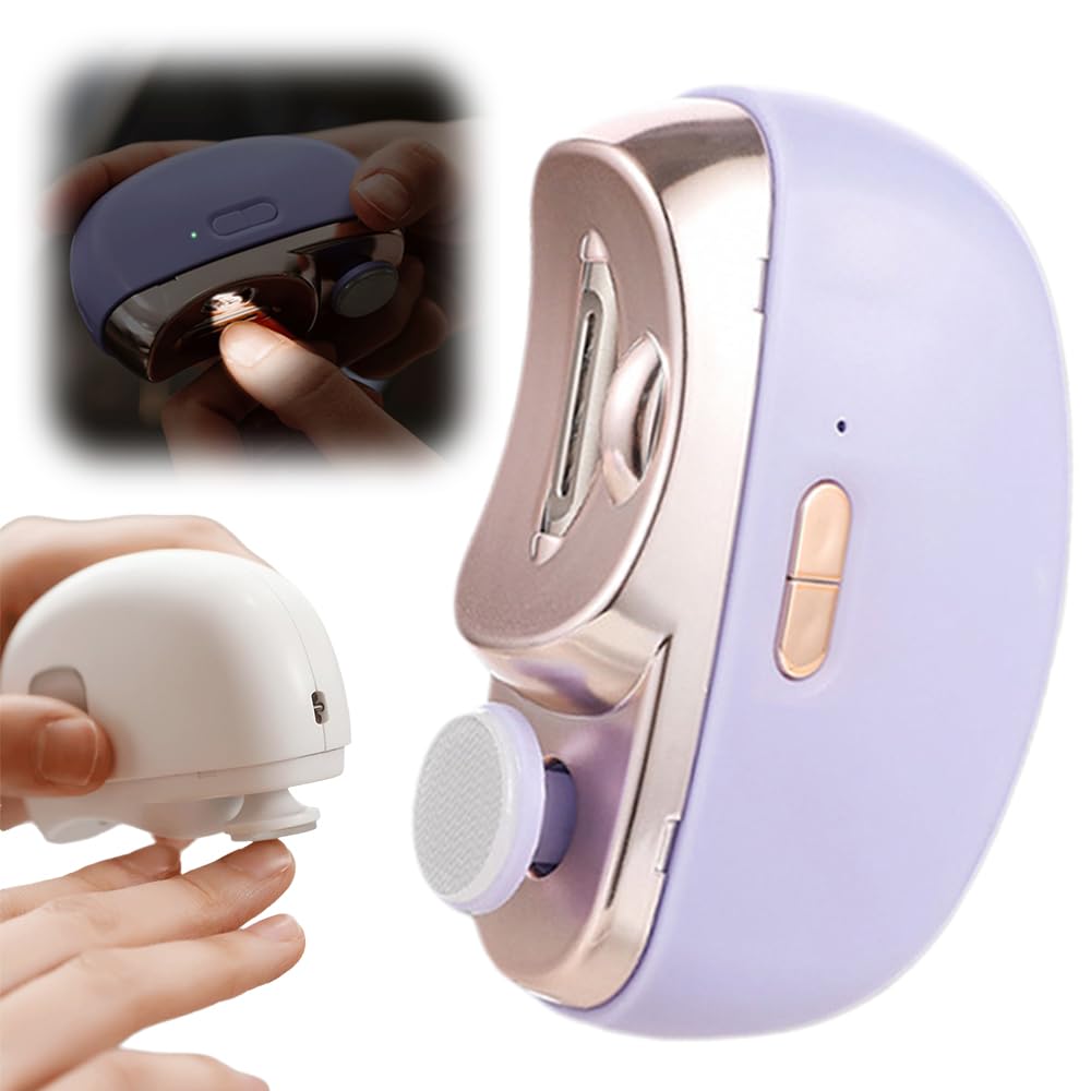 Electric Nail Clippers 2026 New 2 in 1 Electric Polishing Automatic Nail Clippers Multifunctional Nail Trimmer with 2